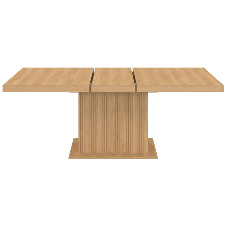 Uitschuifbare eettafel voor 6-10 personen met houten latten en opbergruimte 160-200cm - JULIETTE | ID Market