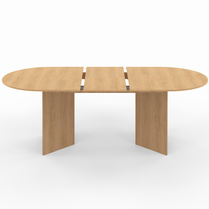 Table à manger extensible ovale 6-10 personnes bois façon hêtre 160-200cm - MARTHE | ID Market