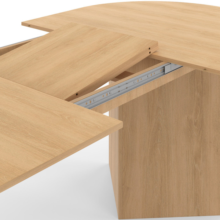 Table à manger extensible ovale 6-10 personnes bois façon hêtre 160-200cm - MARTHE | ID Market