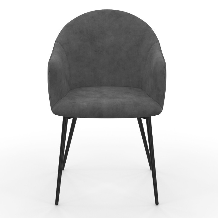 Poltrone da tavolo in velluto grigio scuro - set di 2 - MOLY | ID Market