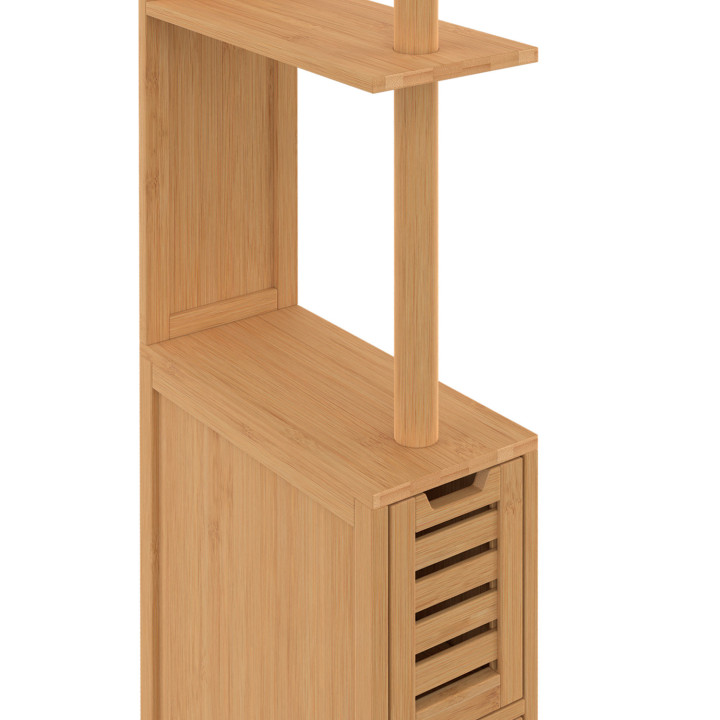 Armario WC de bambú con 2 puertas y estantes - BEA | ID Market