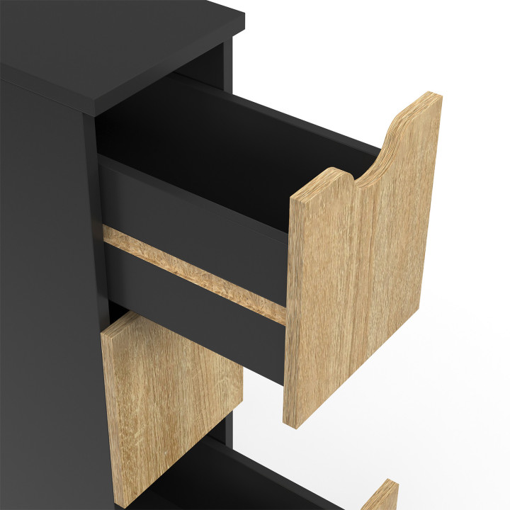 Torre de almacenamiento negra con 4 cajones - WILO | ID Market