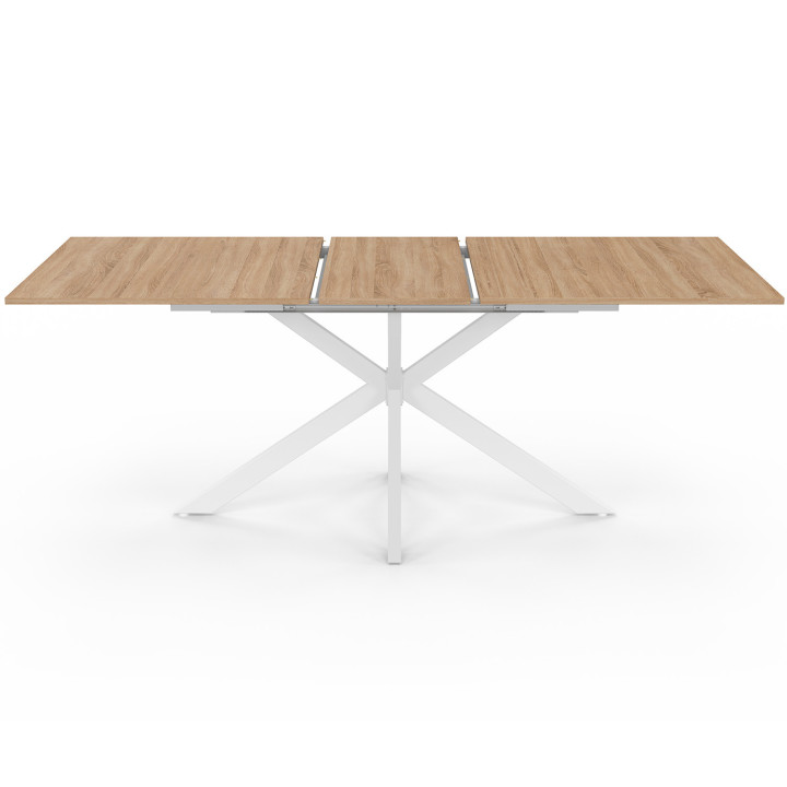Rechthoekige houten en witte uitschuifbare eettafel - ALIX | ID Market