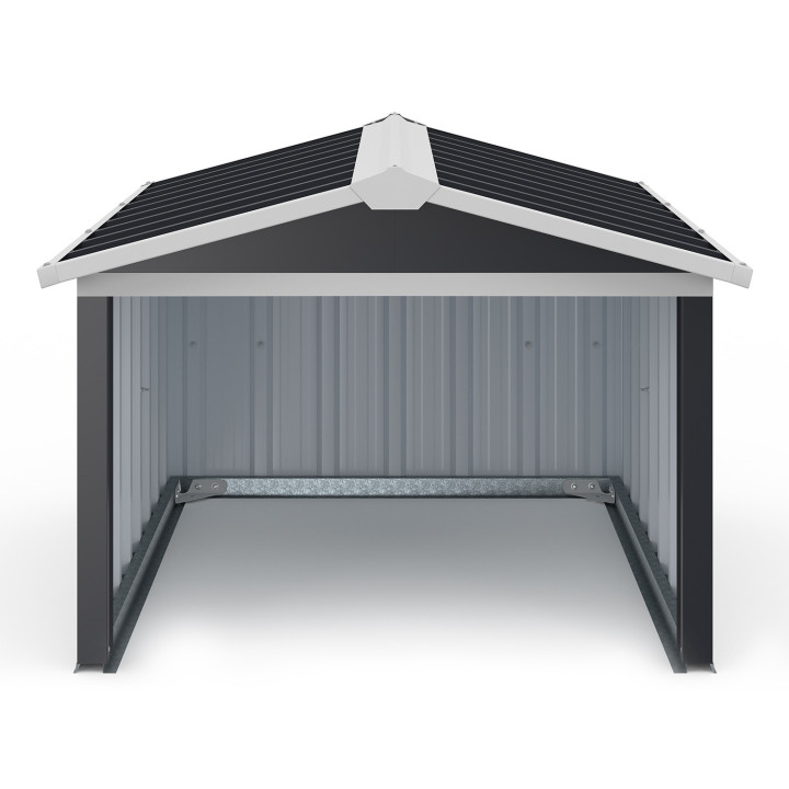 Garage robot tondeuse métal gris anthracite 86 x 98 x 62 cm | ID Market
