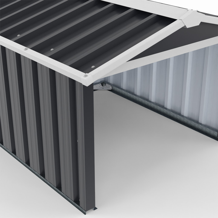 Garage pour robot tondeuse toit à 2 pans métal gris anthracite 86 x 98 x 63 cm