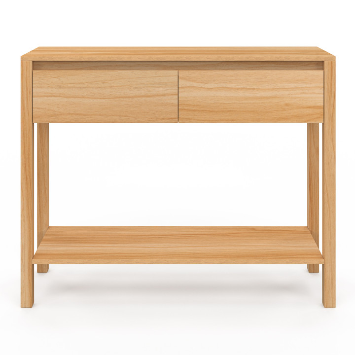 Consola de teca 2 cajones 1 estante - TOSCONE | ID Marlet