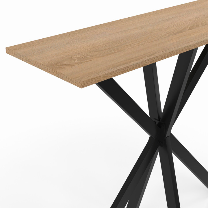 Consola de madera con patas de araña de metal negro - ALIX | ID Market