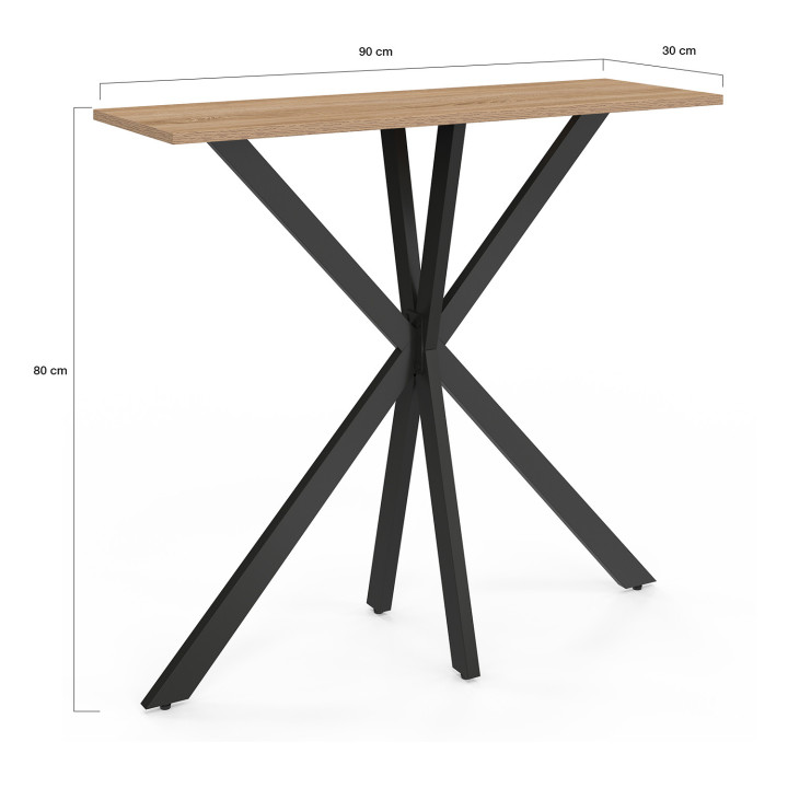 Consolle ALIX in legno e gambe a ragno nere