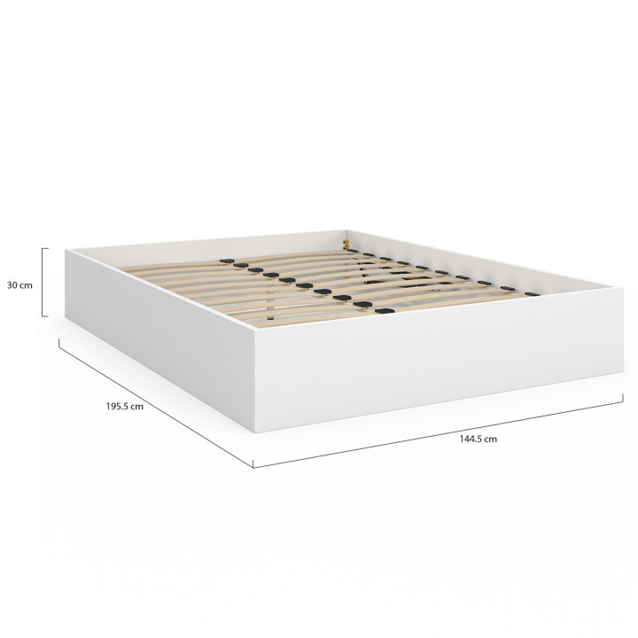 SANDSIDE tweepersoons commodebed met lattenbodem 140 x 190 cm wit