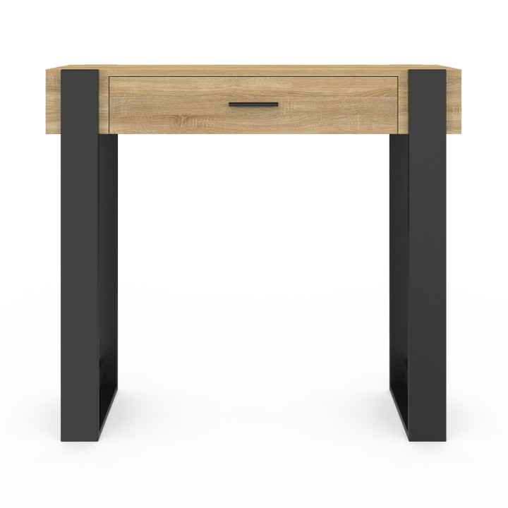 Consola moderna de 1 cajón en madera y negro - PHOENIX | ID Market