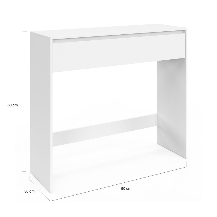 Consola moderna 1 cajón madera blanca - TOMI | ID Market