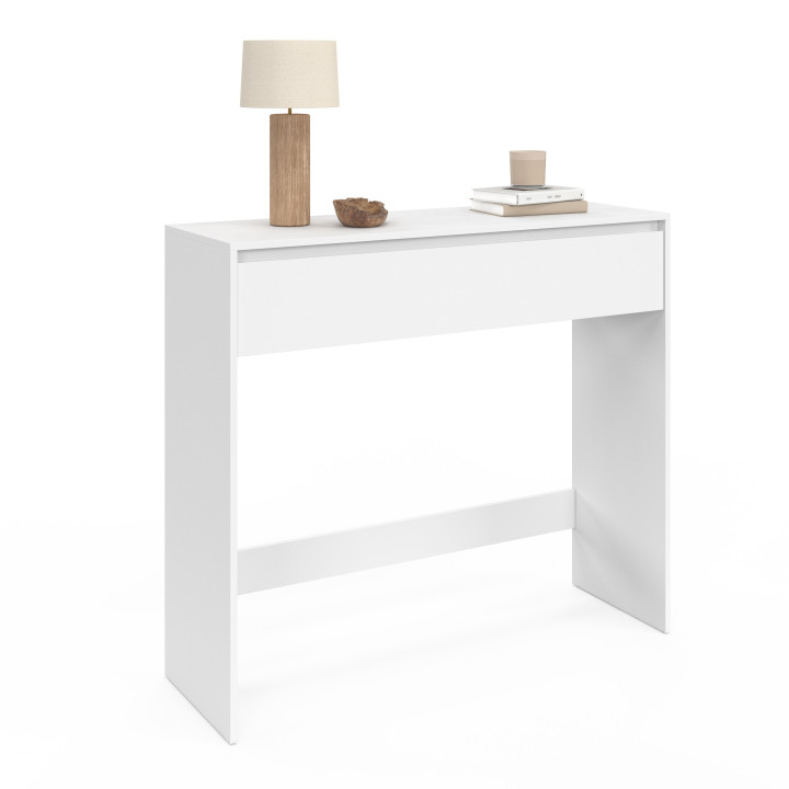 Consolle moderna 1 cassetto in legno bianco - TOMI | ID Market