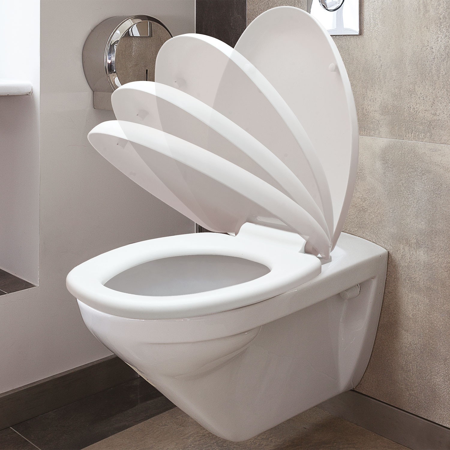 Abattant WC blanc avec frein de chute intégré Linge et entretien d...