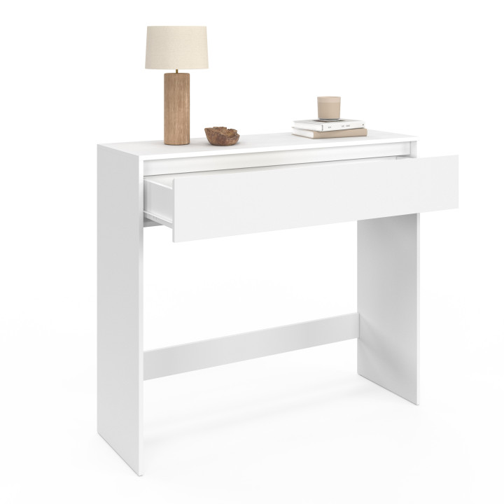 Consolle moderna 1 cassetto in legno bianco - TOMI | ID Market