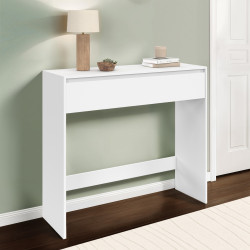 16975 - Console bois blanc 1 tiroir design moderne Console 1 tiroir TOMI bois blanc
