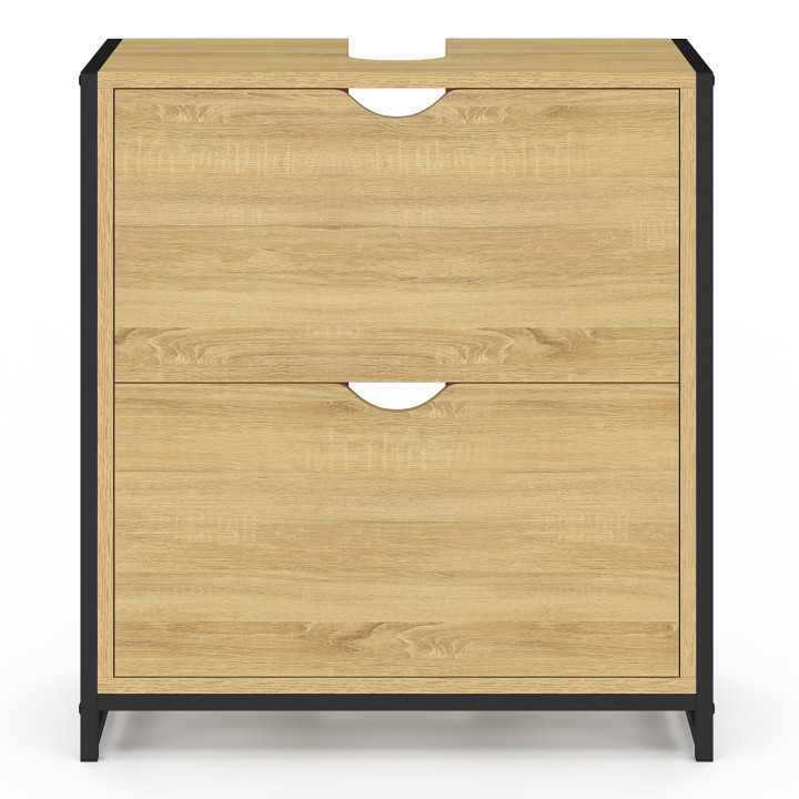 Mueble industrial con 2 cajones de madera y metal - DETROIT | ID Market