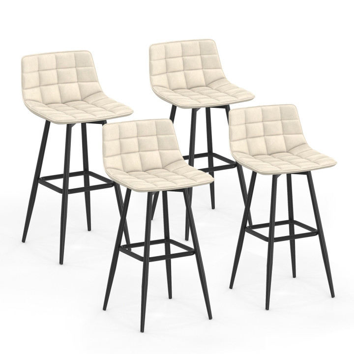 Set di 4 sgabelli da bar MADY beige