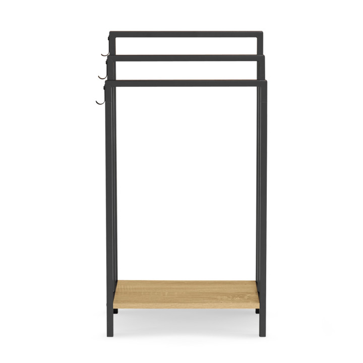 Porte-serviettes sur pied 3 niveaux DETROIT avec étagère design industriel