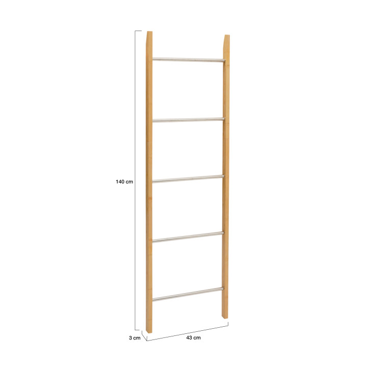 Toallero escalera de bambú, 5 niveles - RITA | ID Market