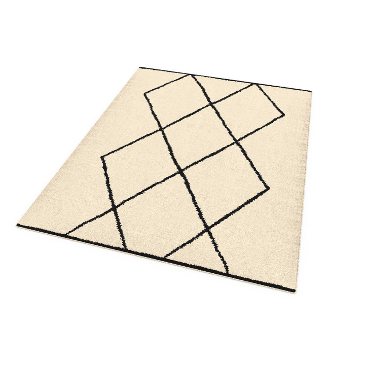 Tapis d'intérieur rectangle à motifs berbère 160 x 220 cm - CASA | ID Market