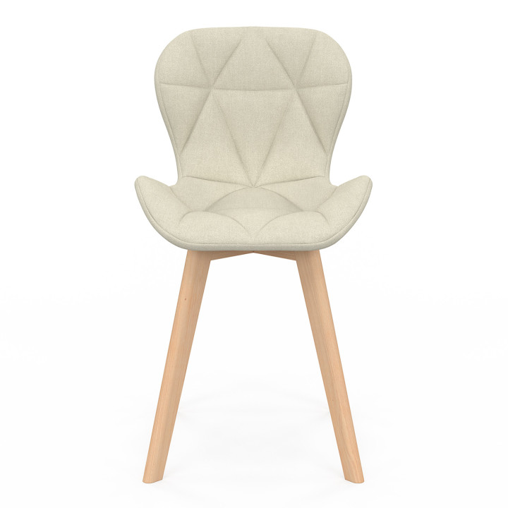 Gepolsterte Stühle aus Mix-Color-Stoff mit Holzbeinen x4 - ROBINE | ID Market