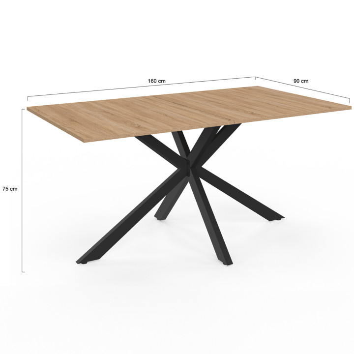 Table à manger industrielle 160 cm 8 personnes - ALIX | ID Market