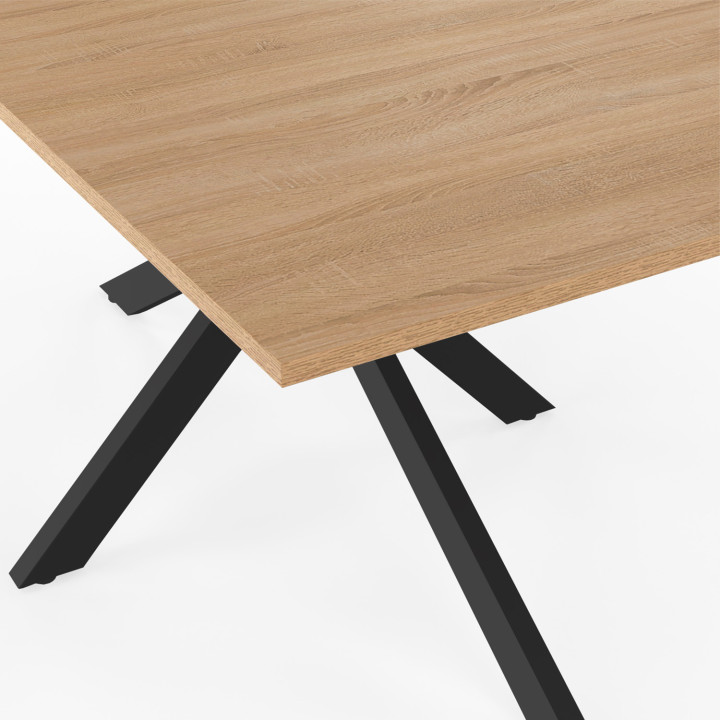 Table à manger industrielle 160 cm 8 personnes - ALIX | ID Market