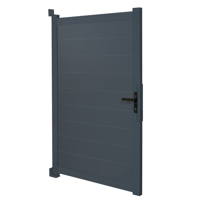 Porta a battente in alluminio, grigio antracite 100 x 160 cm | ID Market