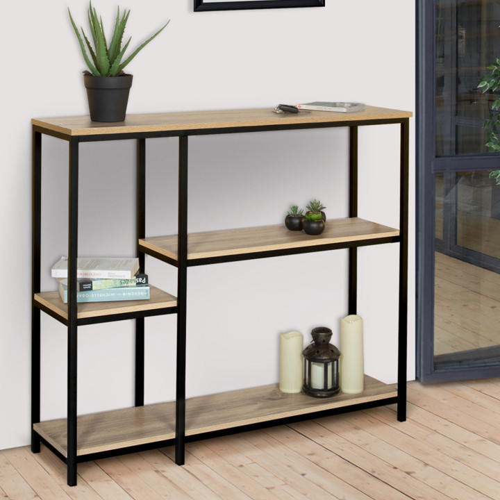 Estantería industrial económica de madera y metal | ID Market