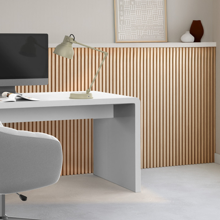 Paneles acústicos con listones imitación roble 250 x 60 cm | ID Market