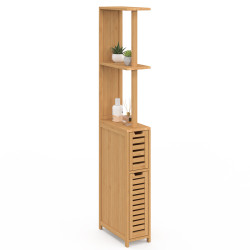 Meuble WC 2 portes bambou BEA avec étagères