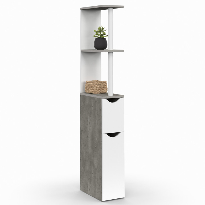 Mueble WC con 2 puertas y estante de madera - WILLY | ID Market