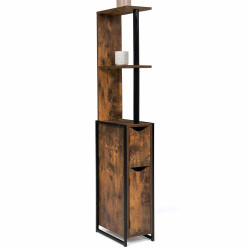 Meuble WC 2 portes DAYTON avec étagères design industriel