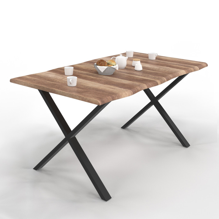 Mesa de comedor industrial con patas en forma de X 160 cm - DAKOTA | ID Market
