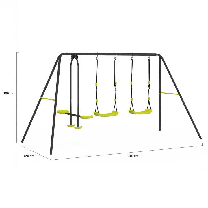 Schaukelgerüst Garten im Freien 3 Geräte | ID Market