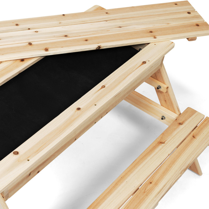 Table de pique-nique FOODY bois pour enfants avec bac à sable intégré