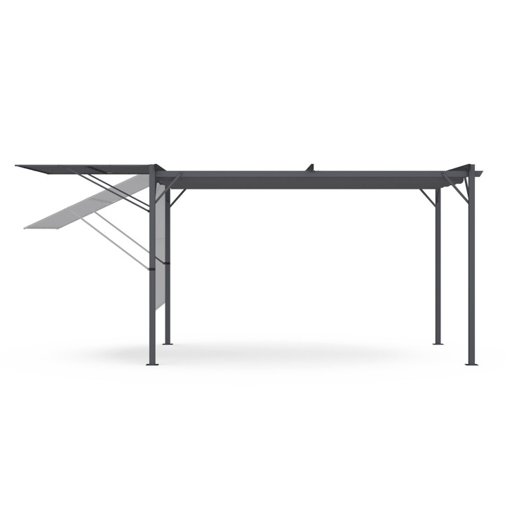 Pergola édition originale auvent réglable et toit rétractable 3x4M gris anthracite