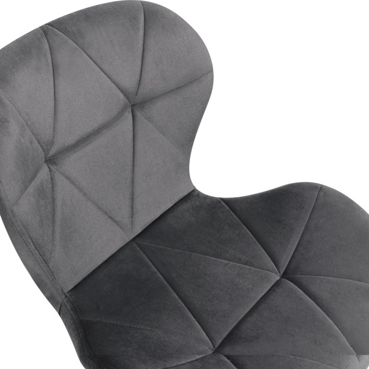 Set di 4 sedie ROBINE in velluto pastello nei colori blu, grigio chiaro, grigio scuro e rosa