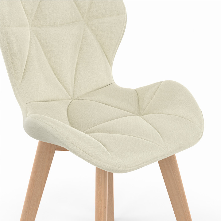 Set van 4 ROBINE stoelen in donkergrijs, terracotta en beige gemengde stof x2