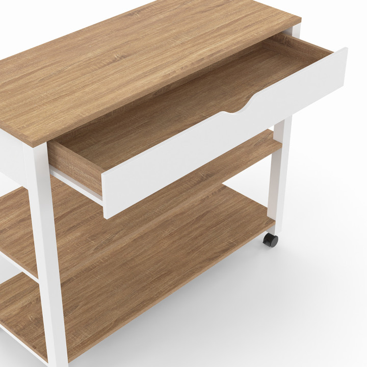 Aparador de cocina XXL con encimera de 100 cm efecto haya y cajón - PENH | ID Market