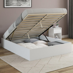 SANDSIDE tweepersoons commodebed met lattenbodem 140 x 190 cm wit