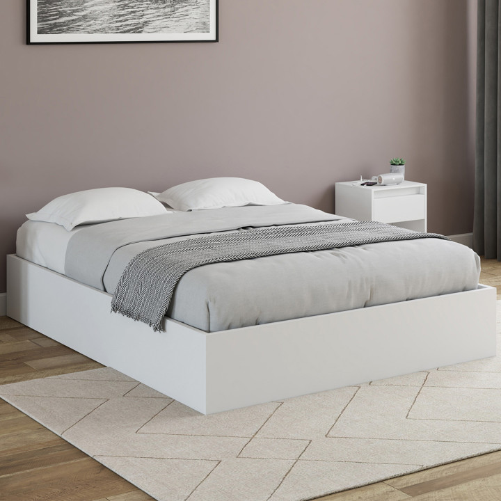 SANDSIDE tweepersoons commodebed met lattenbodem 140 x 190 cm wit