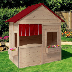 Maisonnette enfant en bois, cabane de jeux extérieure