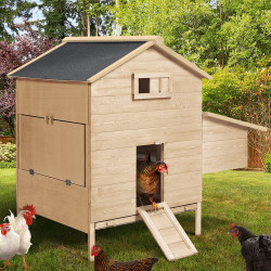 Poulailler chalet XL pour poules avec pondoir en bois