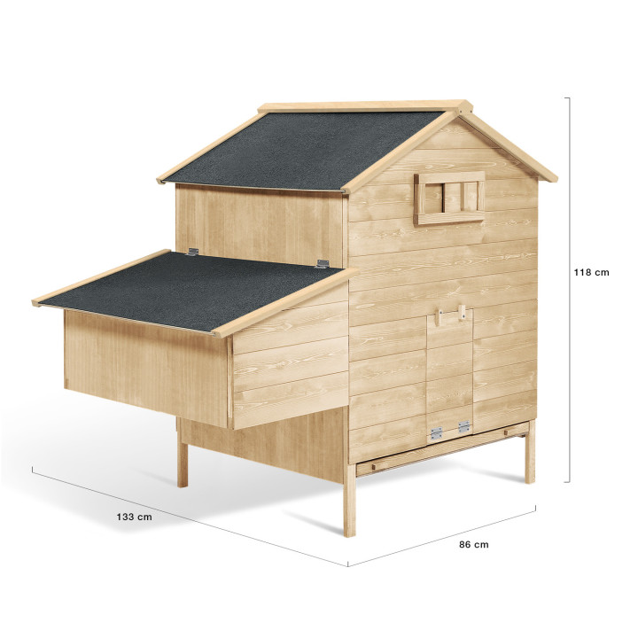 Poulailler chalet XL pour poules avec pondoir en bois