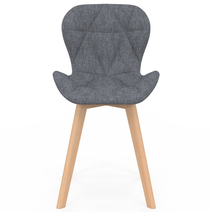 Lot de 6 chaises ROBINE en tissu gris foncé pour salle à manger