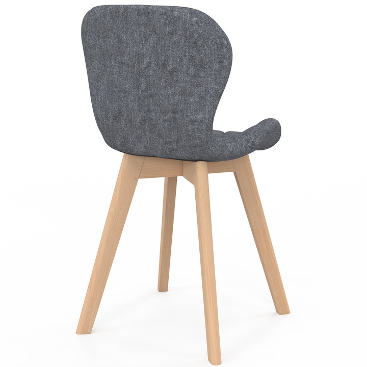 Lot de 6 chaises ROBINE en tissu gris foncé pour salle à manger