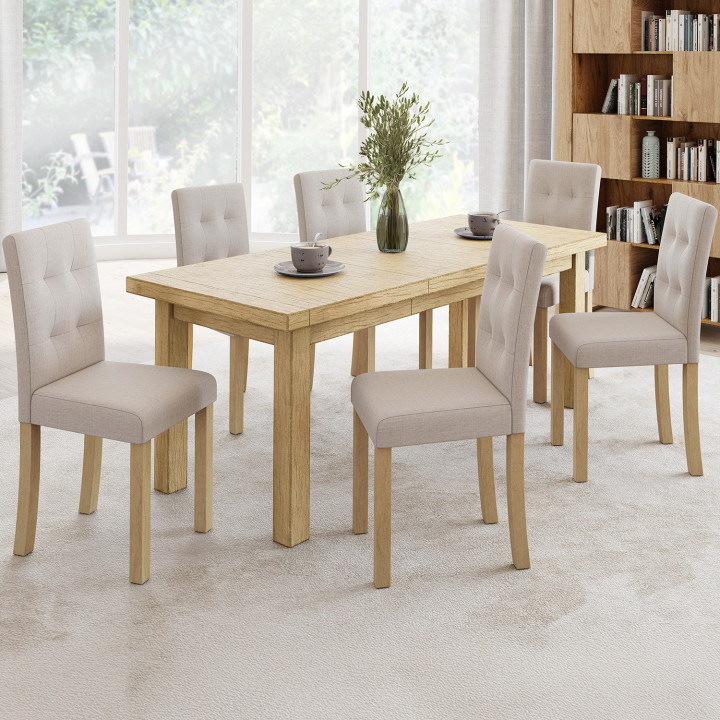 Scandinavische beige gestoffeerde stoelen - set van 6 - POLGA | ID Market