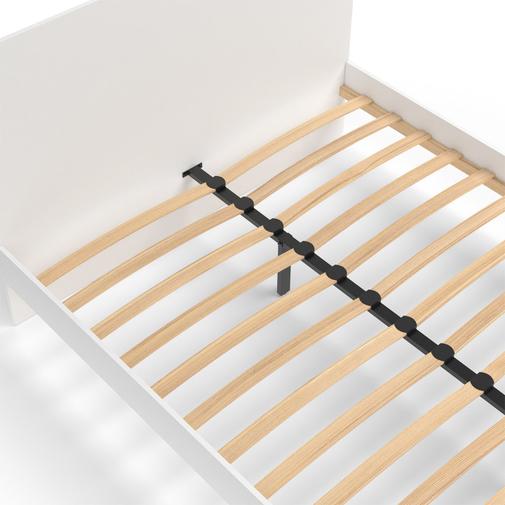 Tweepersoonsbed met wit hoofdbord en boxspring 140x190cm - OMAHA | ID Market