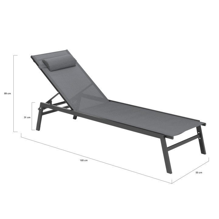 Set van 2 antracietgrijze en zwarte aluminium tuinstoelen - SINTRA | ID Market